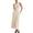 #062-Beige, variant on Ladies Slim Fit Ribbed Knit Dress Sleeveless Crew Neck Button Front Solid Color Midi Office Casual Elegant Dress Gift