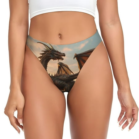Sigee Sky Sunset Bronze Dragon for Women s G-String Panty  Low Rise  Soft Lace Perfect for Everyday Wear or Special Occasions-X-Large
