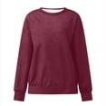 thumbnail image 5 of MEZZALL Women Sweatshirts Solid Color Long Sleeve Crew Neck Pullover Casual Loose Fit Athletic Tops Basic Daily Outdoor Relaxed Fit Travel, 5 of 5