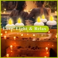 thumbnail image 3 of AGCAN 12 Pack Flameless Floating Candles, 2 Inch Led Floating Tea Lights, 72 Hour Water-Activated Floating Candles, Flameless Candles for Wedding, Bath & Spa, Centerpiece, Pool, Warm White, 3 of 9