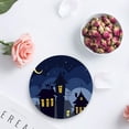 thumbnail image 4 of RYLABLUE Halloween Castle Set of 4 Round Coaster for Drinks, Absorbent Ceramic Stone Coasters Cup Mat with Cork Base for Home Kitchen Room Coffee Table Bar Decor, 4 of 5