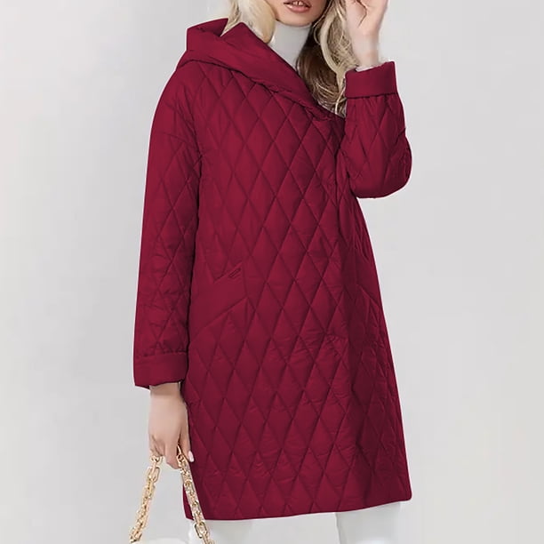 Puntoco Ropa de invierno para mujer, talla grande, abrigo de algodón de cuero con capucha, chaqueta de manga larga Puntoco Puntoco-1