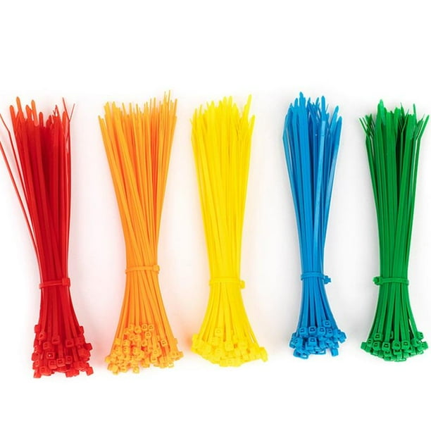 Paquete de 2000 bridas para cables premium, bridas para cables de 150 mm x 2,5 mm, bridas para cables de nailon de color de alta calidad, rojo/amarillo/azul/verde/negro/blanco