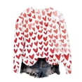 thumbnail image 4 of Sweatshirt For Women Valentines Shirts Love Heart Graphic Long Sleeve Funny Sweater Pullover Tops Festival Red Sweatshirt Hoodies For Women, 4 of 4