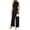 Black, variant on Women's Wide Leg Jumpsuit Mock Neck Cap Sleeve Elegant Dressy Casual Outfit