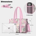thumbnail image 5 of Teacher Tote Bag,Pioneer Flower Floral Print Pattern Teacher Utility Tote Bag,Large Work Tote Bags for Women with Multiple Pockets,Top Zipper Closure,13.8x10.6x6.7 Inch, 5 of 5
