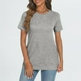 thumbnail image 6 of Lenpel T Shirts for Women Soft Casual Short Sleeve Crew Neck Tunic Tee Tops Trendy Summer Clothes, 6 of 7