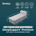 thumbnail image 3 of Bestway SleepSupport Air Mattress Twin 18” with Headboard, Built-in AC Pump, 3 of 11