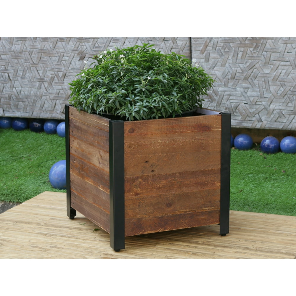 Grapevine Square Recycled Wood Planter Box