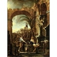 thumbnail image 2 of Magnasco, Alessandro 12x14 Black Ornate Wood Framed with Double Matting Museum Art Print Titled - Museumist and the Samaritan Woman, 2 of 4