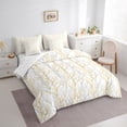 thumbnail image 3 of Feelyou Fashion Branches Plant Bedding Comforter Set 7 Pieces for Teen, Yellow Grey Leaf Botabical Full Bedding Set, Rustic Farmhouse Reversible Fitted Sheet Flat Sheet, Super Cozy Room Decor, 3 of 8