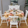 thumbnail image 2 of Fall Pumpkins Sunflowers Pattern Round Tablecloth 60" X 60",Wrinkle Wipeable Table Cloth for Kitchen Dining Room Picnic Patio Party, 2 of 6