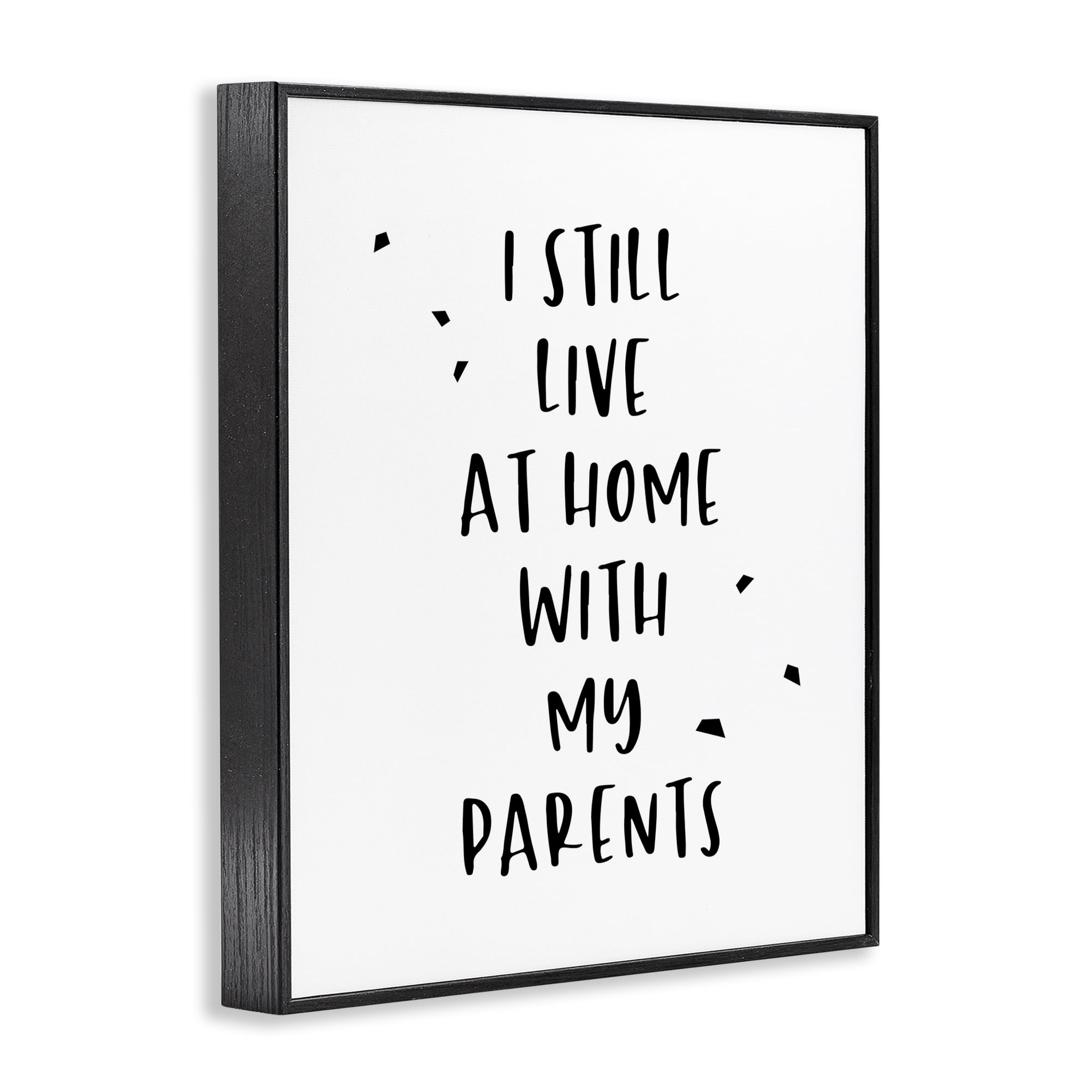 Stupell Industries Live with Parents Phrase Typography Painting Black Framed Art Print Wall Art, 24 x 30
