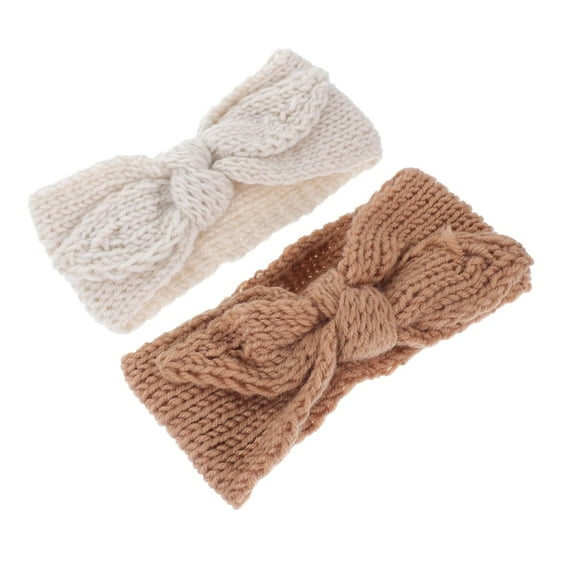 2pcs Baby Girls Knitted Headbands Bow Warm Infant Hair Accessories for Newborns and Toddlers Cute Hair Bands for Baby Girls for Everyday Wear and Special Occasions
