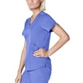 thumbnail image 3 of Adar Pro Scrub Set for Women - Tailored V-Neck Scrub Top & Tailored Yoga Scrub Pants - P9100 - Ceil Blue - S, 3 of 7