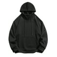 thumbnail image 2 of Sudadera con capucha para hombre, sudadera con cuello alto medio, sudadera con capucha de color liso, blusa con capucha para hombre, 2 of 5