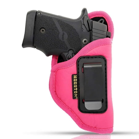IWB Woman Pink Gun Holster - Houston - ECO LEATHER Concealed Carry Soft | Suede Interior for Protection Fits: GLOCK 42,SIG P 938, 1911 3