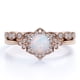 thumbnail image 1 of JeenMata Anillo de Bodas Vintage de 1,50 Uds con Ópalo de Fuego Real Redondo y Moissanita Engastado en Oro Rosa de 18 K sobre Plata, 1 of 6