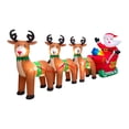 thumbnail image 1 of Adorno navideño inflable de Papá en trineo, decoración navideña iluminada para exteriores, ideal para patio., 1 of 8