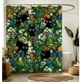 thumbnail image 1 of Shower Curtain for Bathroom Stall Boho Modern Cute Aesthetic Decorative Girly Waterproof Unique Cats Flowers Girls Chic Print Design Teen Pretty Women Cortinas de Baño Bathtub 180*180cm, 1 of 5