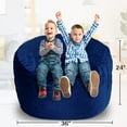 thumbnail image 2 of 3FT Bean Bag Chair Bean Bag Chairs for Adults Bean Bag with Filler Big Beanbag Chair for Gaming Large Memory Foam Bean Bags with Dutch Velet Cover for Living Room Bedroom, (36×36×24")-Blue, 2 of 7