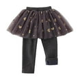 thumbnail image 5 of BFHHYA Girls Fleece Lined Leggings with Skirt Kids Winter Warm Tutu Skirt Pants Love Heart Skirt Cotton Tights Pants 2-10 Years, 5 of 9