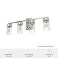 thumbnail image 6 of Hunter - Gatz 4-light Brushed Nickel, Medium Size Vanity Light, Dimmable, Modern Style, for Bedrooms, Kitchens, Dining, Living Rooms - 19687, 6 of 6