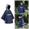 thumbnail image 2 of Shisuyan Imperméable Poncho pour Enfants Capes Imperméables à Capuche une-Pièce (Bleu Foncé) - Taille m, 2 of 8