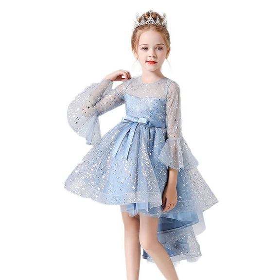 Girls High Low Princess Party Dress Christmas Birthday Ball Gowns Dresses