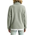 thumbnail image 3 of Womens Full Zip Stand Collar Fleece light jacket Long Sleeve Warm Casual Coat With Side Pockets for Fall Winter Hiking Athletic Wear, 3 of 5