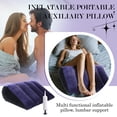 thumbnail image 2 of Inflatable Wedge Pillow with Pump for Comfort and Support, Portable Travel Cushion for Home and Office Use, Navy Blue, 2 of 5