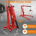 thumbnail image 4 of Lumiparty Engine Hoist, 2 Ton 4400 LBS Folding Hydraulic Engine Lifter with Crane Leveler, Shop Crane for Motor Repair, Weight Lifting & Loading, Red, 4 of 7