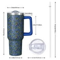 thumbnail image 2 of Blue Christmas Holly and Candy Cane Pattern Tumbler with Handle and Lid,40oz Double Wall Vacuum Insulated Tumbler,Cups Gift for Women and Men, 2 of 7