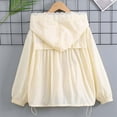 thumbnail image 5 of Vibrex Summer Solid Color Casual Sun Protection Jacket For Boys And Girls Thin Jacket Long-Aleeved Hooded Top Suitable For Travel, Vacation, Summer Outdoor Activities_Beige_14-15 Years, 5 of 8