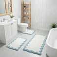 thumbnail image 6 of Bathroom Rugs Sets 3 Piece Blue Non-Slip Cute Bath Mat with U-Shaped Contour Quick Dry Absorbent Shaggy Microfiber Bath Rug Modern Washable Aesthetic Shower Rug for Sink Tub Toilet, 6 of 7