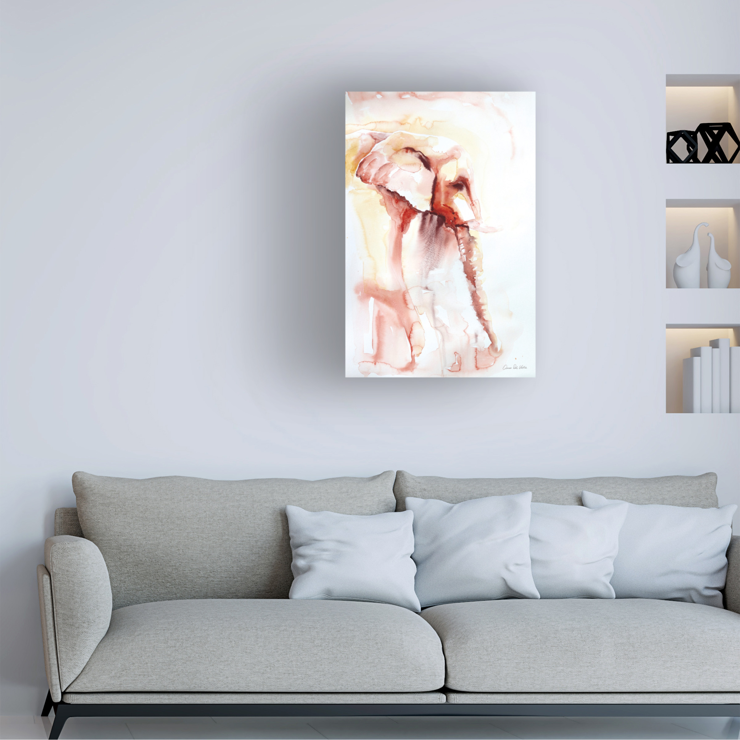 Trademark Fine Art 'African Elephant Pink Yellow' Canvas Art by Aimee Del Valle