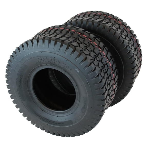 - (Set of 2) (ATW-001) 15x6.00-6NHS Lawn Mower Tires, 4 Ply Turf Tires, 15x6.00-6 Tires, 15x6 6 Lawn Mower Tires