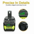 thumbnail image 5 of 2Pack 6.0Ah Replacement for Ryobi 18V Battery and Charger Combo Replacement for Ryobi 18V Lithium P102 P103 P104 P105 P107 P109 P108 P190 P122 Cordless Tools Battery and P117 Charger, 5 of 11
