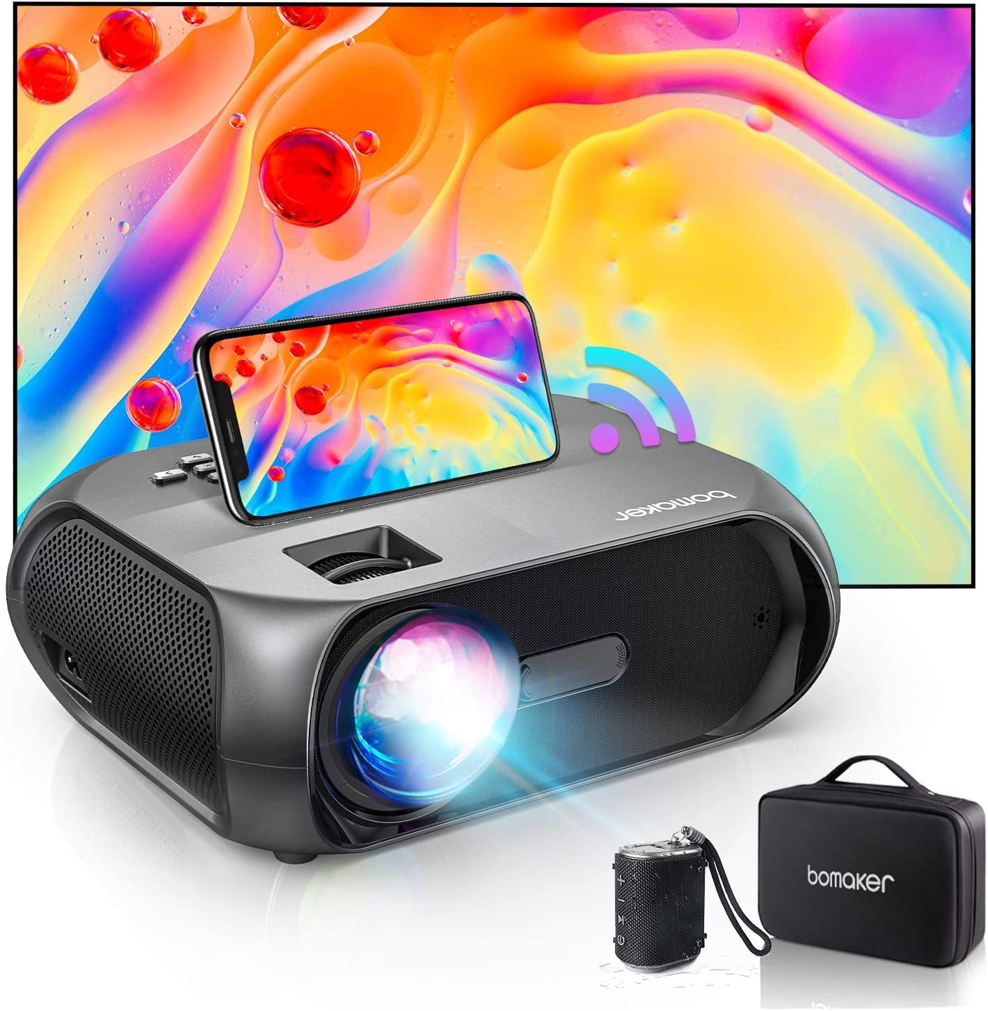 axGear Bomaker HD 1080P Projector, 150 