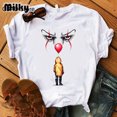thumbnail image 5 of Camiseta personalizada de película de payaso de terror para mujer, ropa con estampado de Stephen King, Pennywise, Tops para mujer 2024, 5 of 5