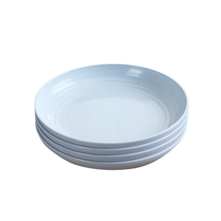

HOMEMAXS 4pcs Round Wheat Straw Platters Shatter-resistant Dinner Plate Food Platter for Home Restaurant (Blue)