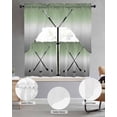 thumbnail image 3 of Sage Green Gray Ombre Kitchen Curtains Sets 24 Inch Length with Valance, Black Hockey Sticks Minimalist Style Swag Valances and Tiers Curtain Set Drapes Swag Curtains for Living Room, Bathroom, 3 of 6