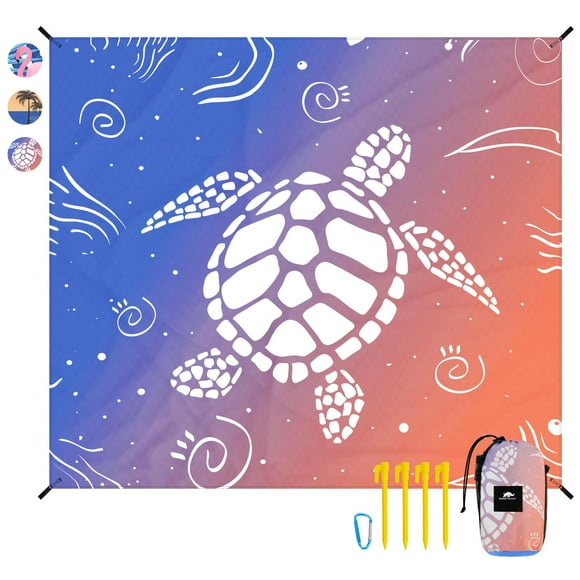 Manta de playa Rhino Valley Turtle, 215 x 245 cm, resistente a la arena, 0,8 kg