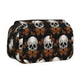 thumbnail image 1 of Disketp Butterfly Skull Estuche de Lápices de Doble Capa con Tapa Abatible y Cremallera, Organizador Escolar para Adolescentes y Adultos, 1 of 7