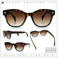 thumbnail image 2 of Womens Classic Boyfriend Fashion Horn Rim Round Chic Plastic Sunglasses Tortoise - Brown, 2 of 8
