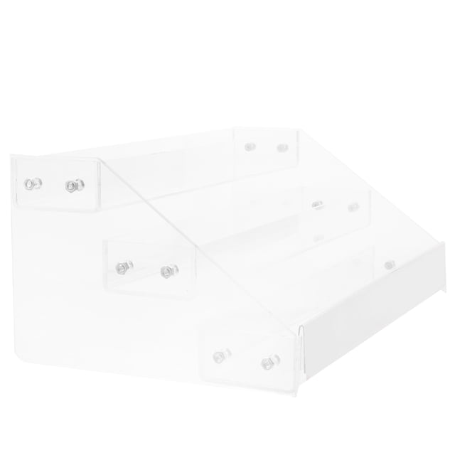 OULII Clear Acrylic Display Riser Shelf for Retail Store Rack with Durable Multi Layer Storage