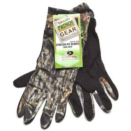 - Primos Stretch-Fit Gloves Sure-Grip & Extended Cuff, Mossy Oak New Break-Up, 6396