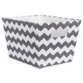 thumbnail image 1 of Design Imports CAMZ37971 Bac de Rangement Trapézoïdal en Polyester Chevron 12 x 10 x 7.75 Po, Gris, 1 of 1