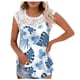 thumbnail image 1 of Camiseta sin mangas de encaje con estampado de mujer Camiseta sin mangas de empalme de cuello redondo Camiseta ligera y cómoda delgada OAVQHLG3B Store lin121212, 1 of 5