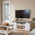 thumbnail image 2 of Homall 58'' TV Stand for TVs up to 65'', Storage Cabinet with Sliding Barn Door, Entertainment Center, Light White, 2 of 7